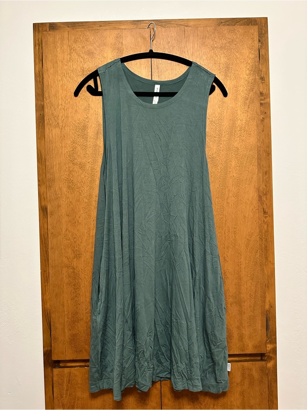 RVCA Sleeveless A-Line Midi Dress in Teal